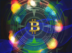 kleurrijke bitcoin achtergrond