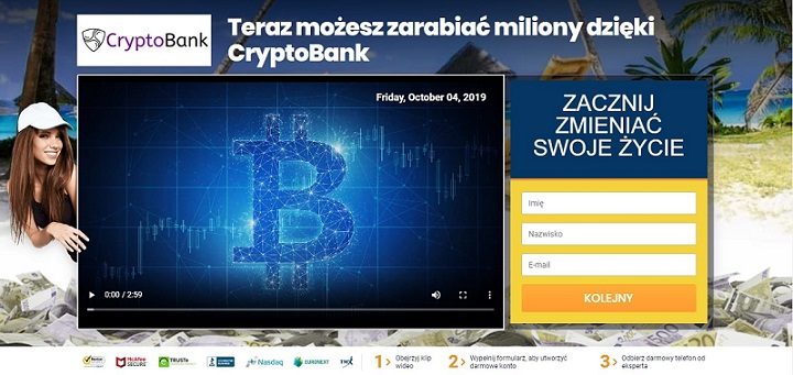 crypto bank landing page