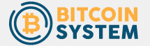 żółto niebieski napis bitcoin system logo BTC w kole