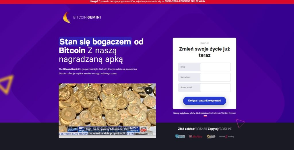 kryptorobot bitcoin gemini film promocyjny formularz rejestracyjny