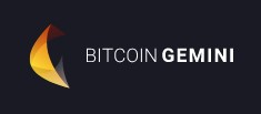 bitcoin gemini biały napis czarne tło
