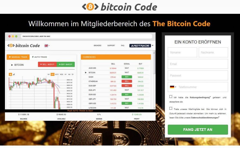 Bitcoin Code Webseite