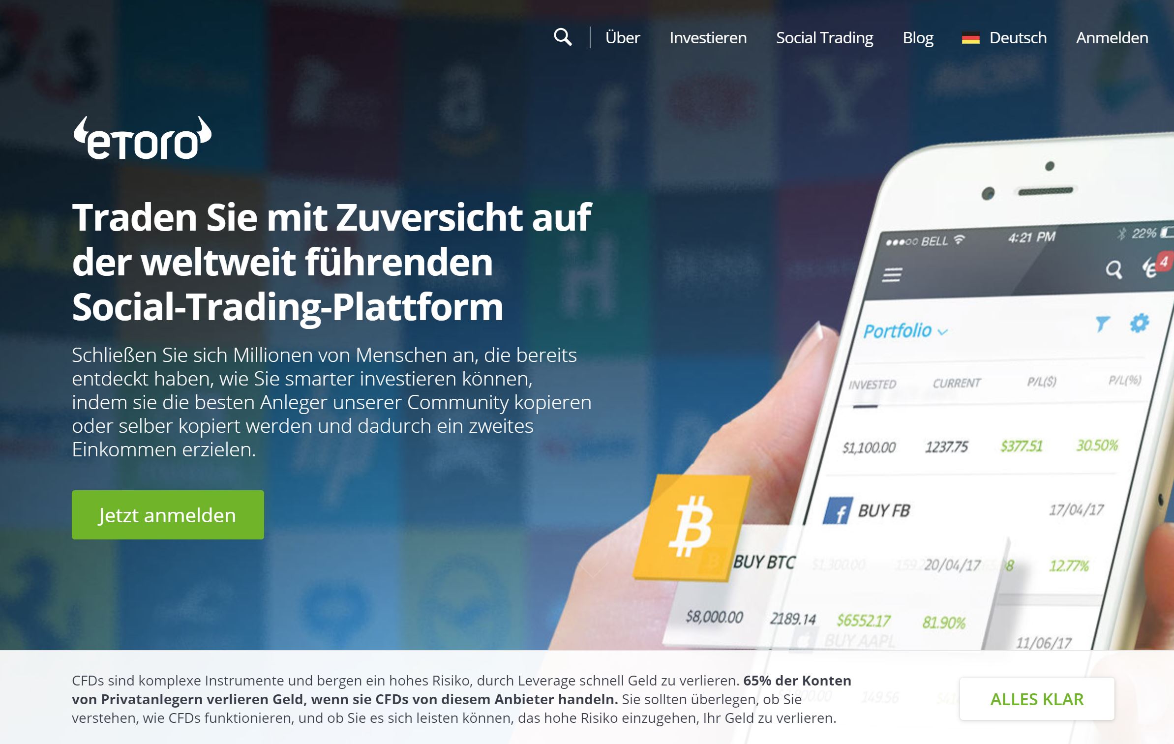 eToro Startseite