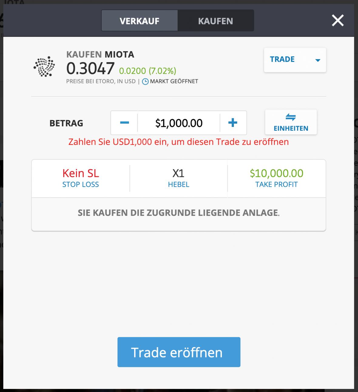 IOTA Wallet eToro