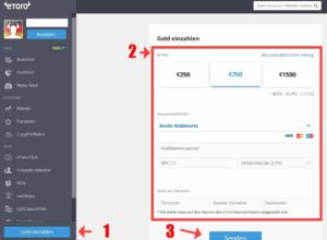 eToro Einzahlung - Name maskiert
