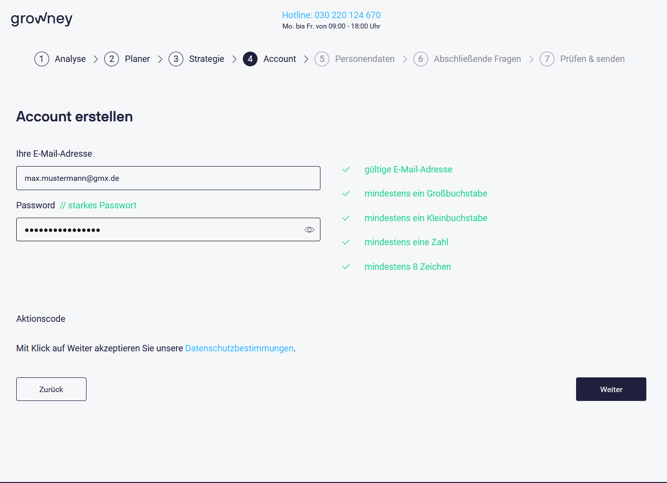 Growney Accounterstellung