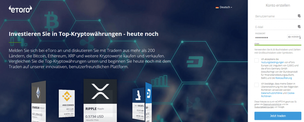 eToro Anmeldung