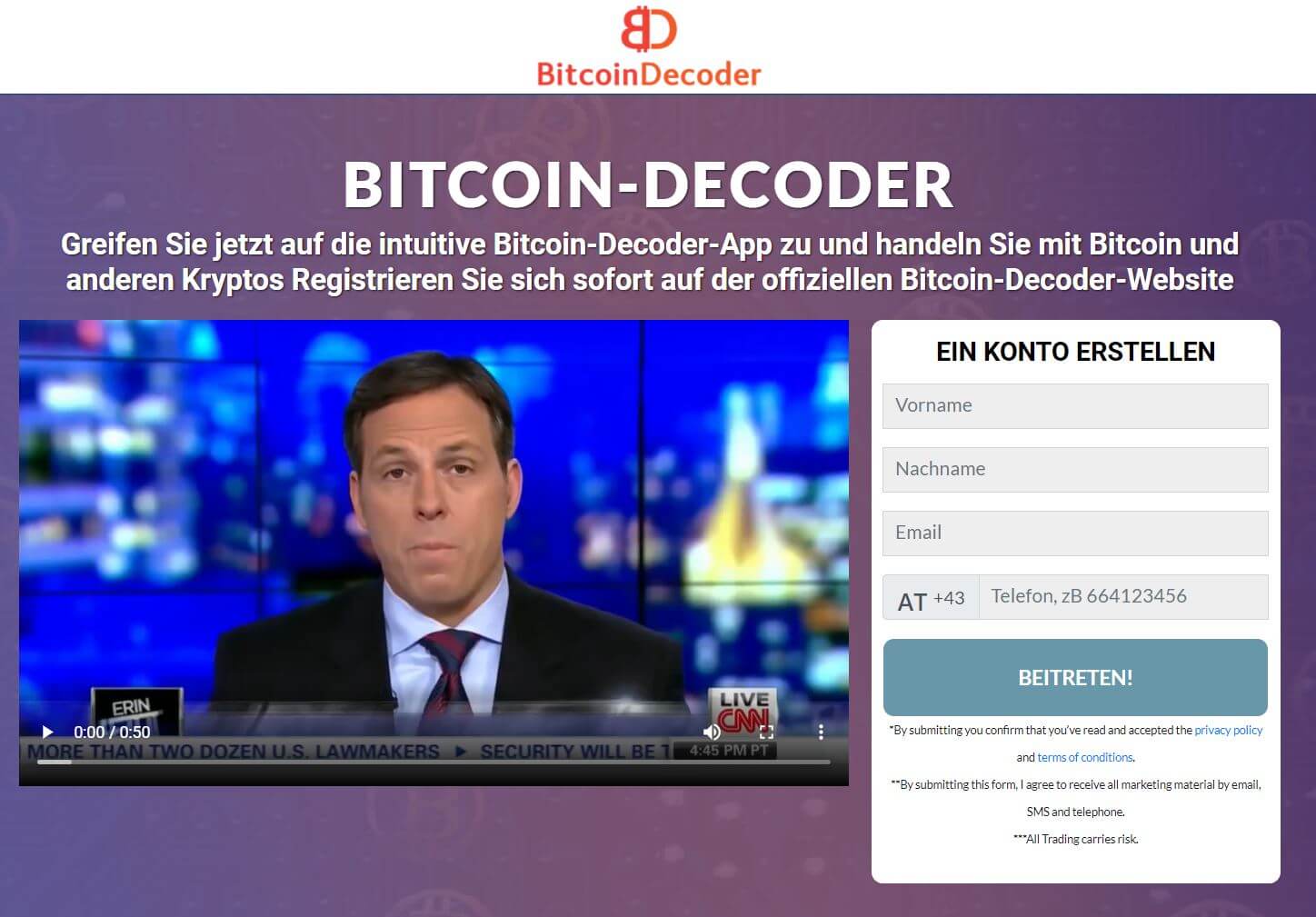 Bitcoin-Decoder-Webseite